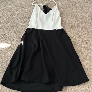 black and white homecoming dress